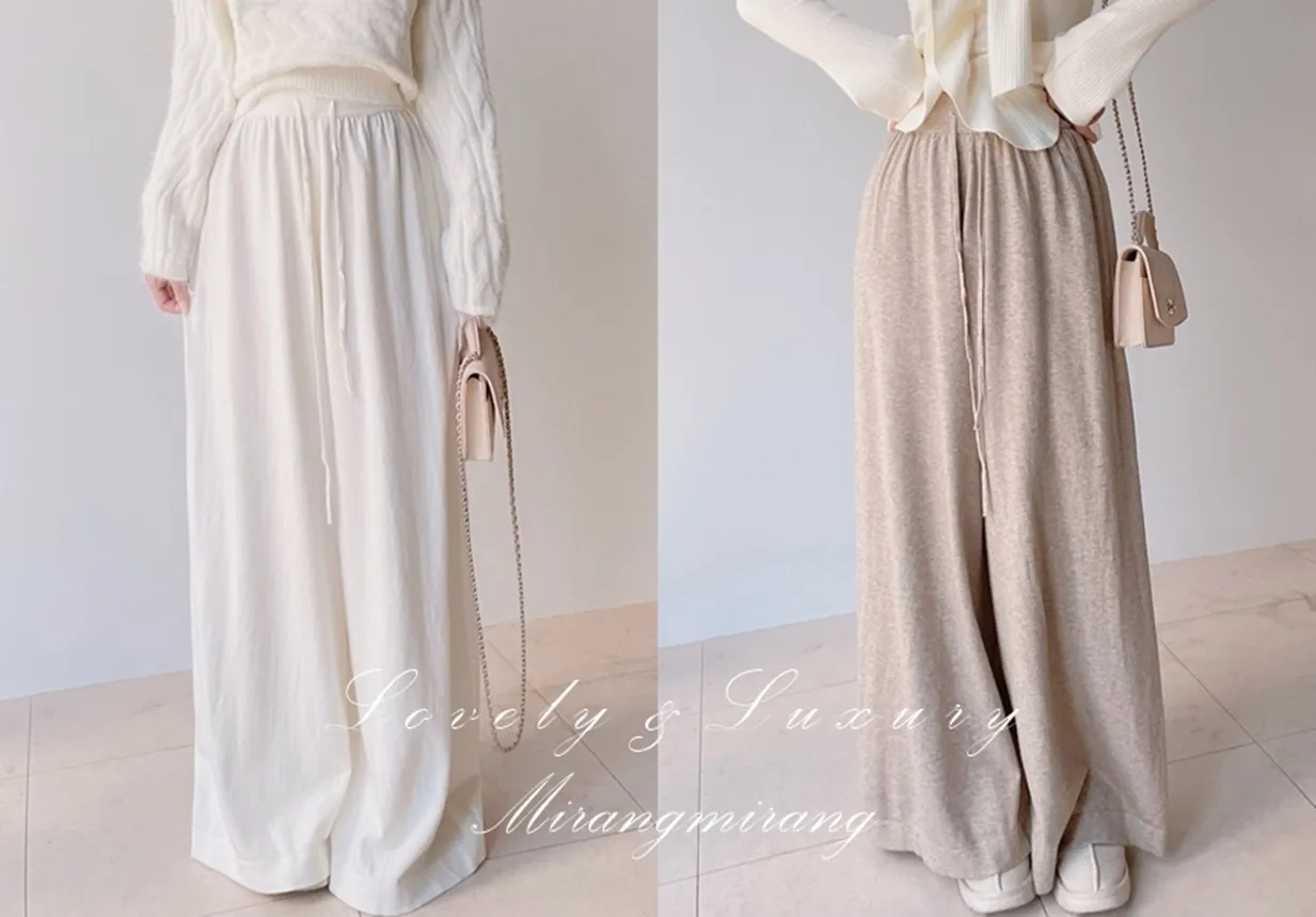 ワイドドローストリングウエストゴムパンツ | mirangmirang | 詳細画像1