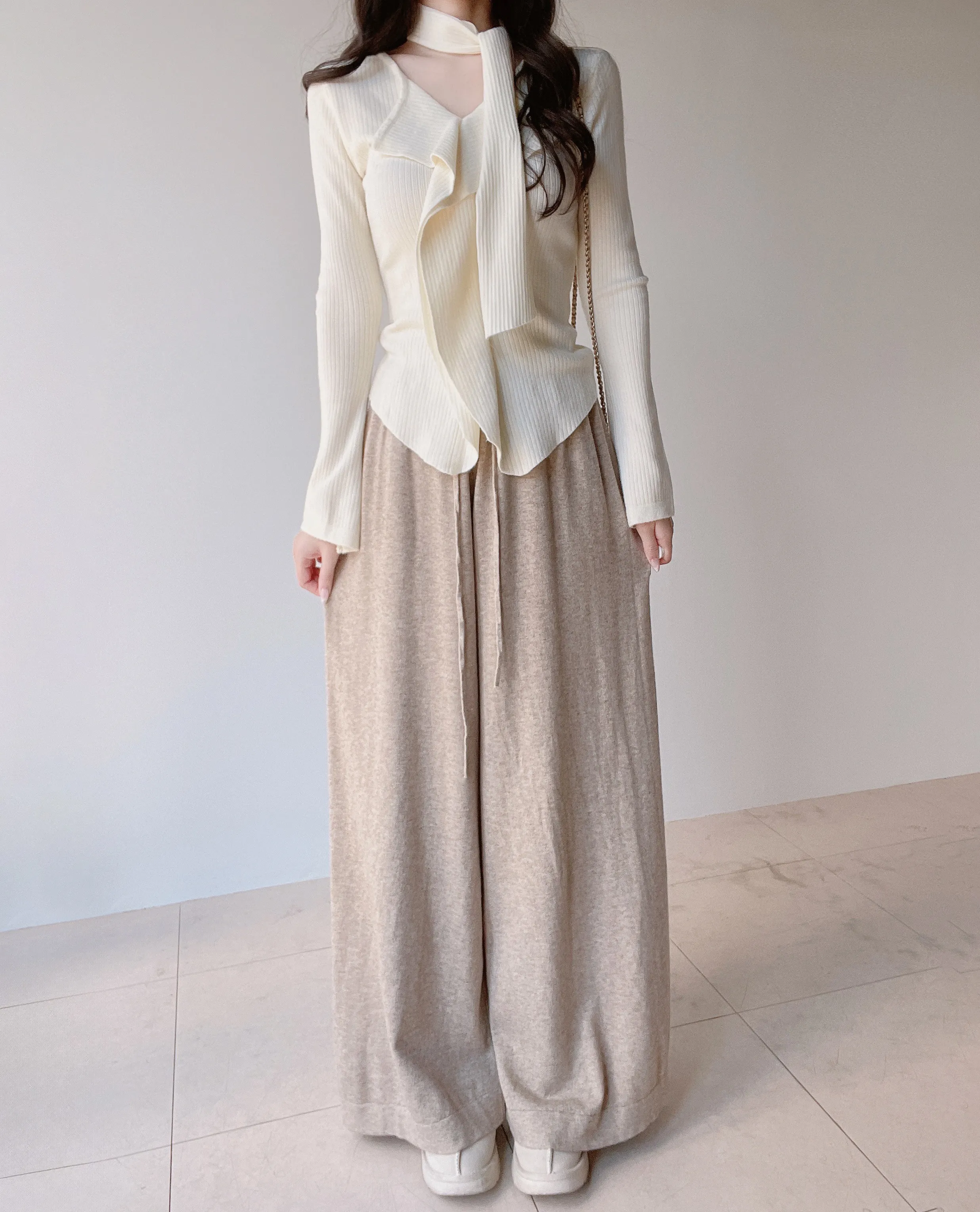 ワイドドローストリングウエストゴムパンツ | mirangmirang | 詳細画像14