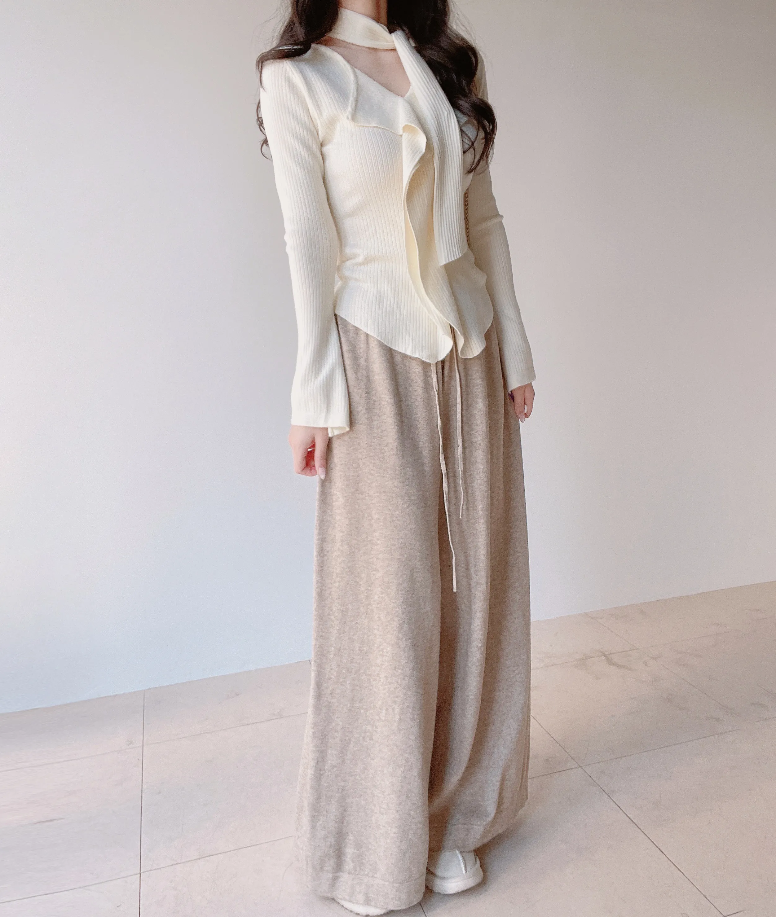 ワイドドローストリングウエストゴムパンツ | mirangmirang | 詳細画像15