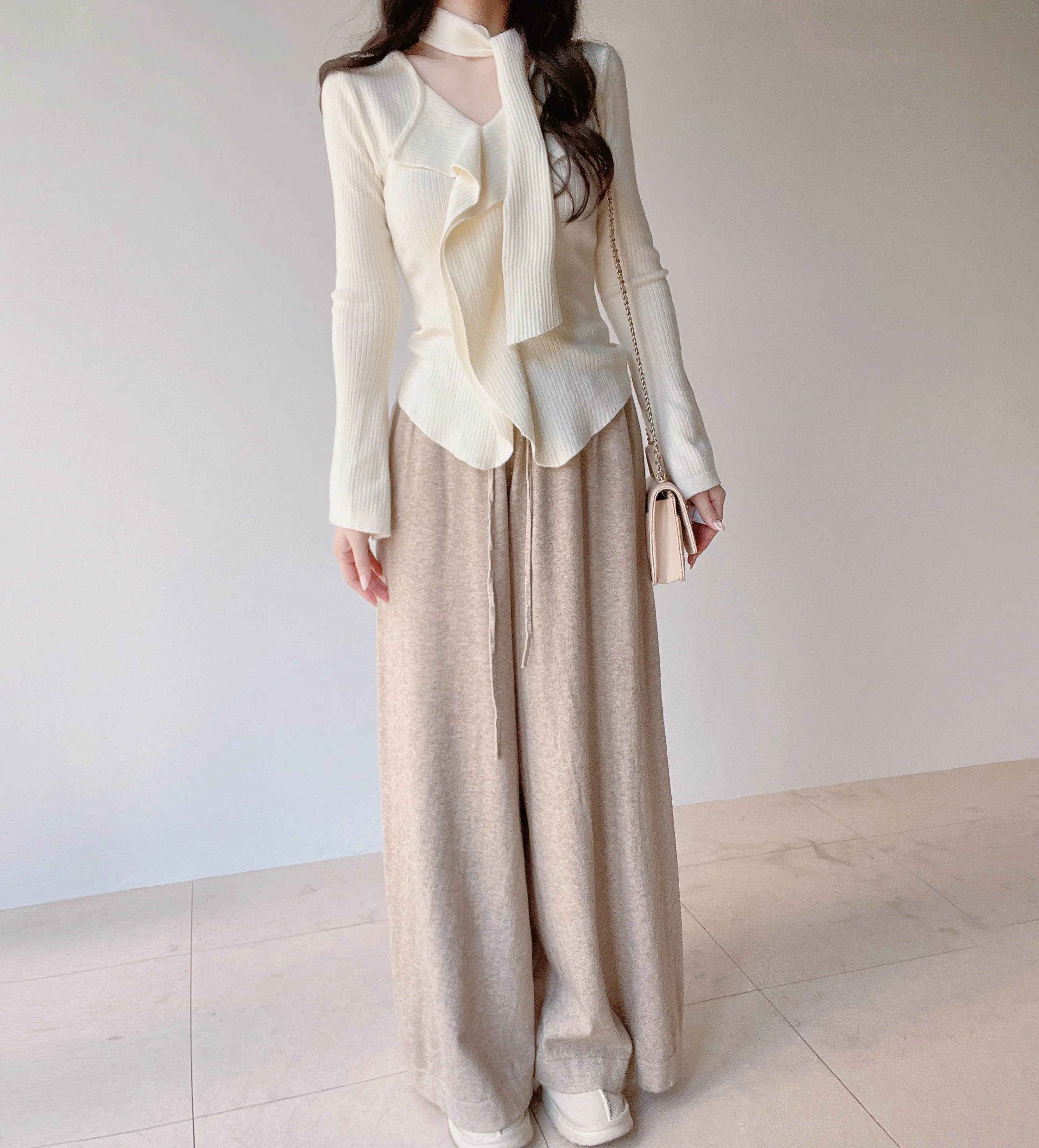 ワイドドローストリングウエストゴムパンツ | mirangmirang | 詳細画像16