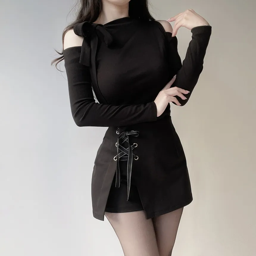 ハイウエストアイレットリボンショートパンツ | mirangmirang | 詳細画像5