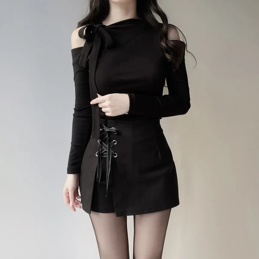 ハイウエストアイレットリボンショートパンツ | mirangmirang | 詳細画像7