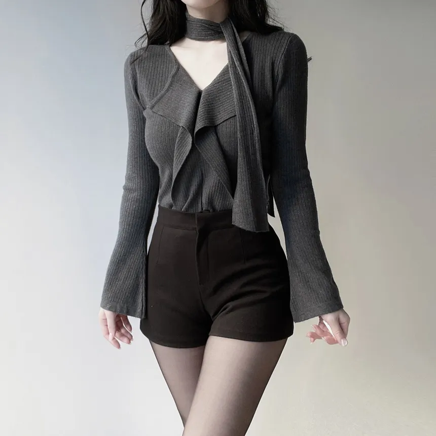 ウール混ハイウエストショートパンツ | mirangmirang | 詳細画像12