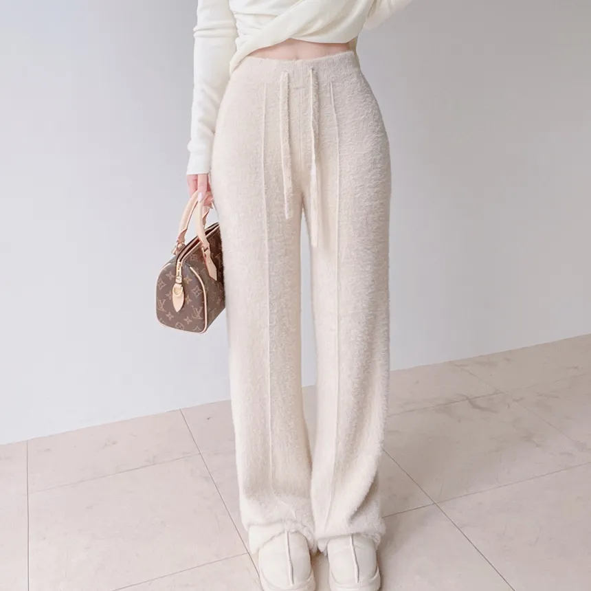 エコファーワイドドローストリングウエストゴムパンツ | mirangmirang | 詳細画像2