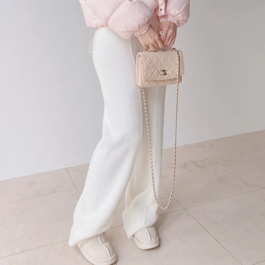 エコファーワイドドローストリングウエストゴムパンツ | mirangmirang | 詳細画像25