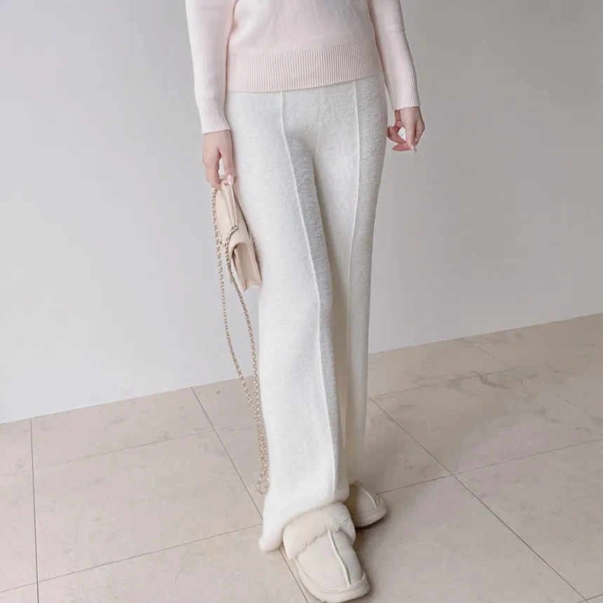 エコファーワイドドローストリングウエストゴムパンツ | mirangmirang | 詳細画像26