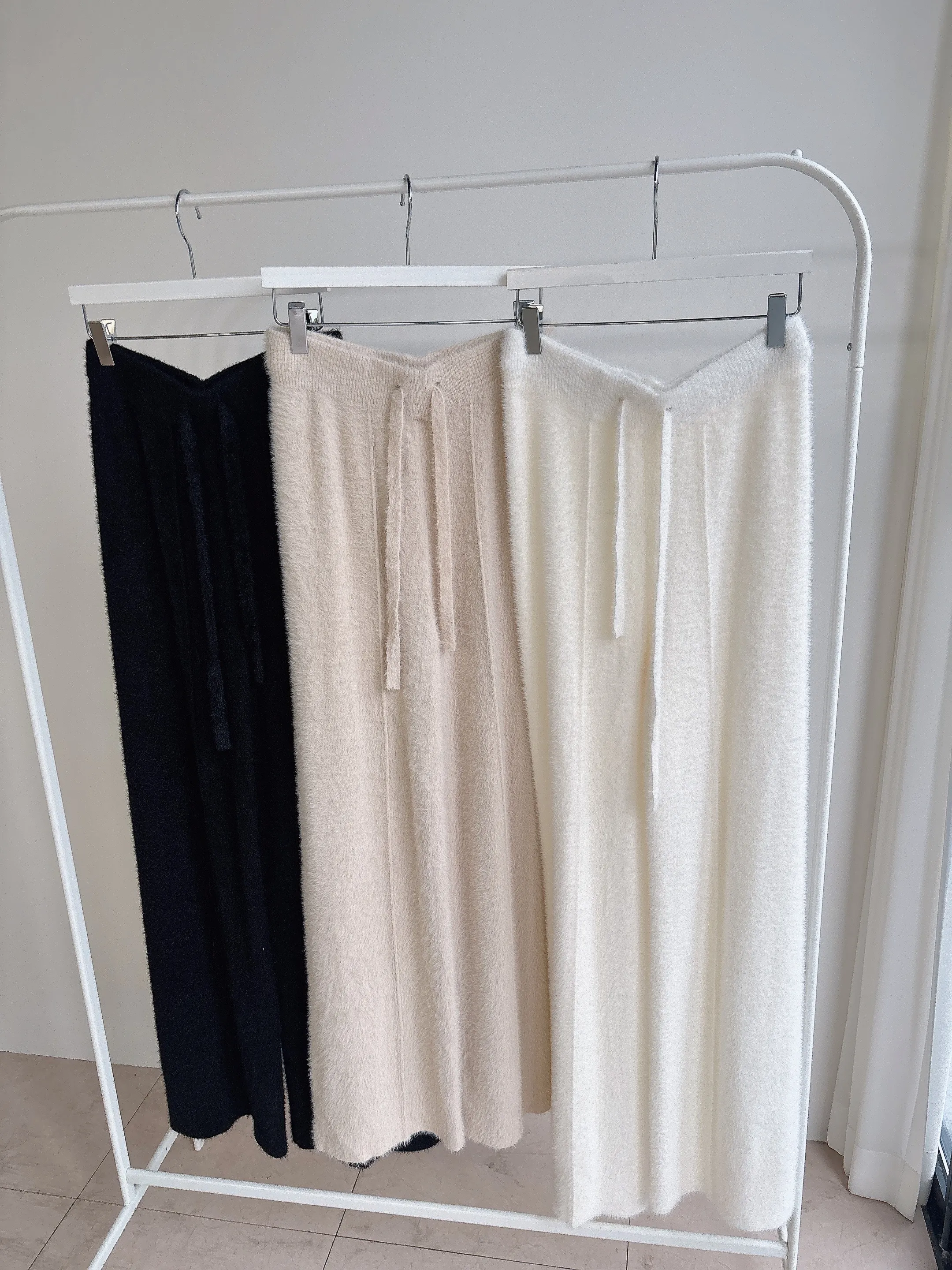 エコファーワイドドローストリングウエストゴムパンツ | mirangmirang | 詳細画像28