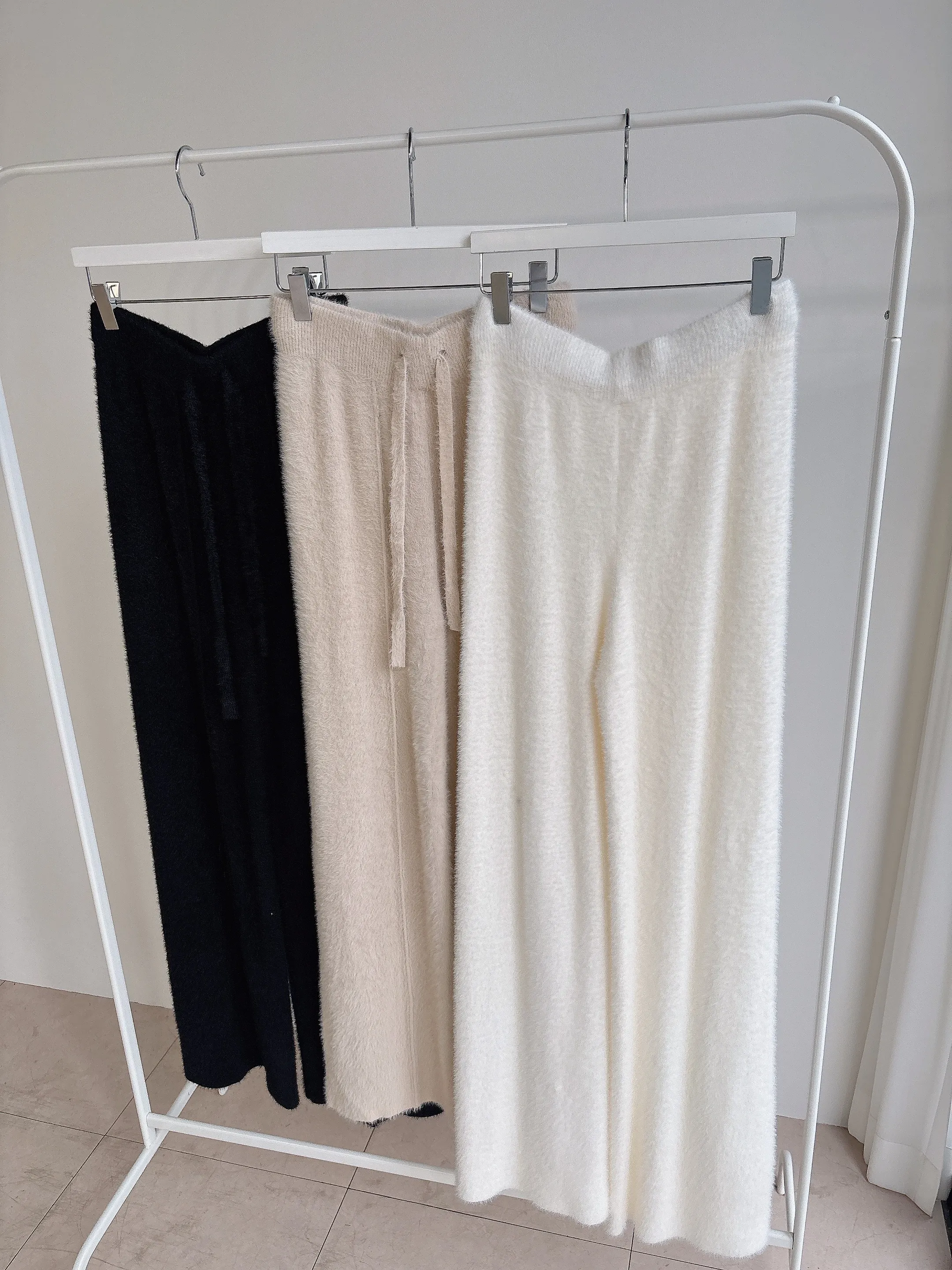 エコファーワイドドローストリングウエストゴムパンツ | mirangmirang | 詳細画像30