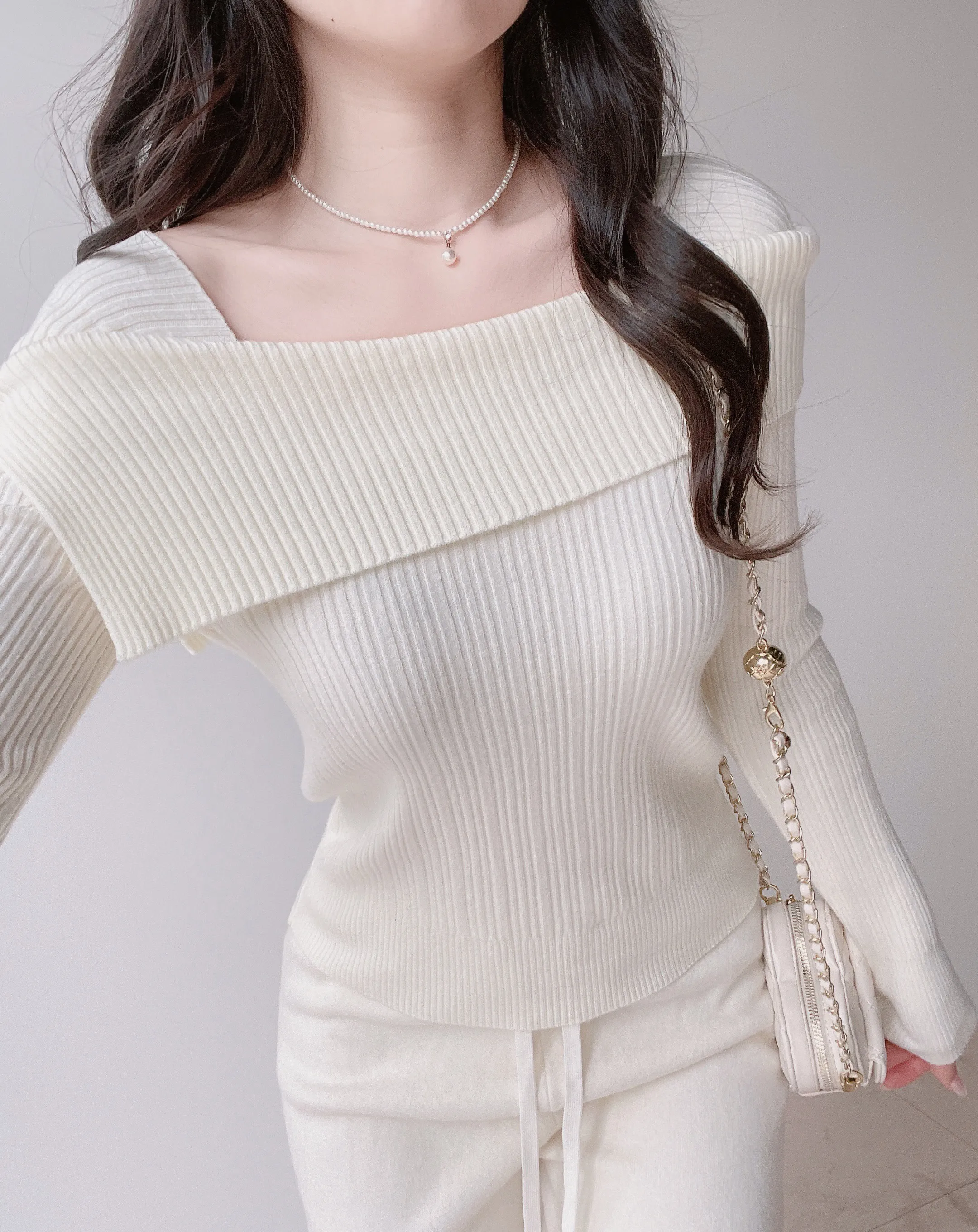 ニットベーシックウエストゴムドローストリングワイドパンツ | mirangmirang | 詳細画像14