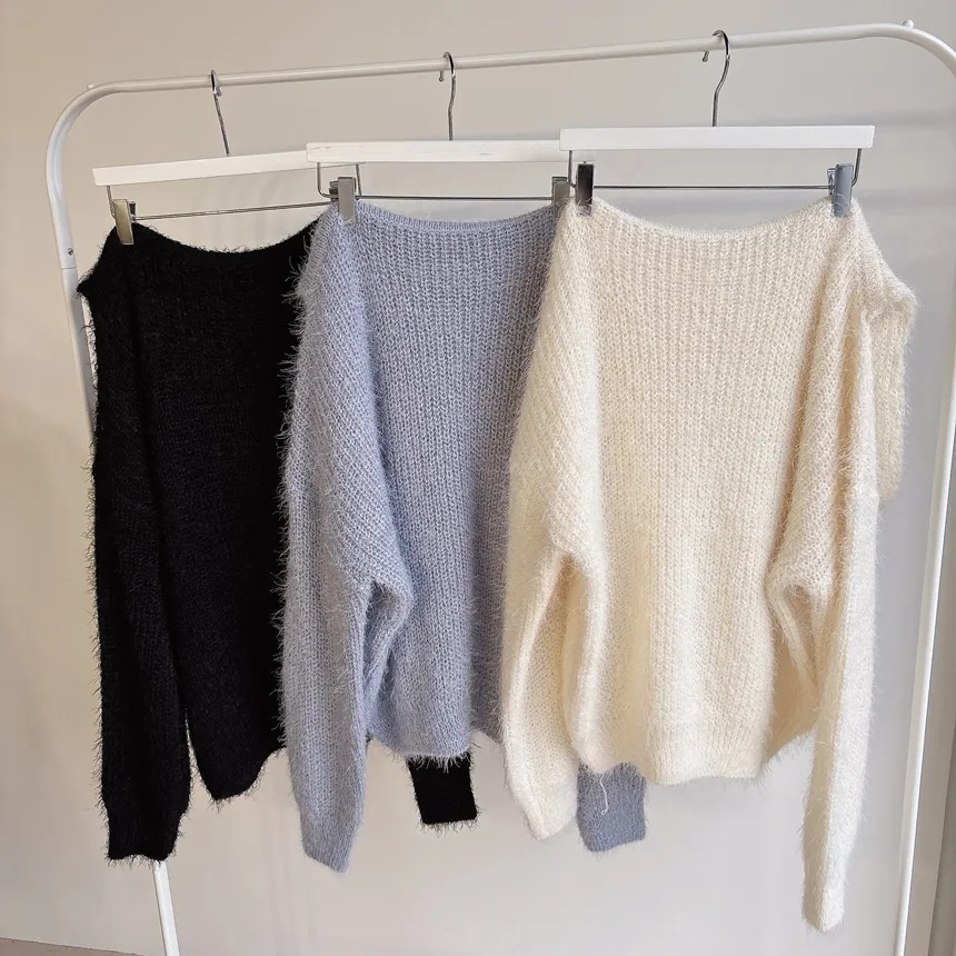 エコファーオフショルダーニット | mirangmirang | 詳細画像17