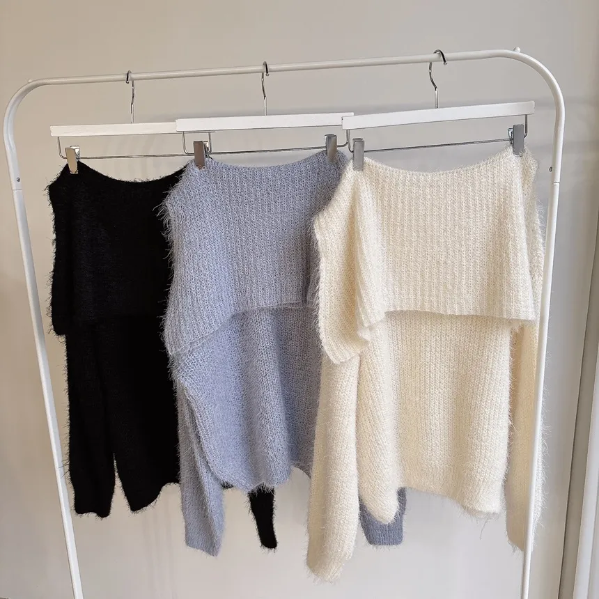 エコファーオフショルダーニット | mirangmirang | 詳細画像19