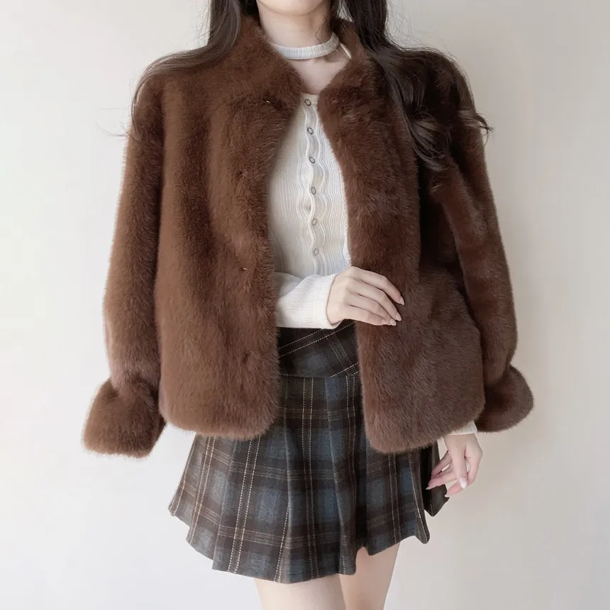 リブラウンドネックボタンスリムTシャツストラップ付 | mirangmirang | 詳細画像25