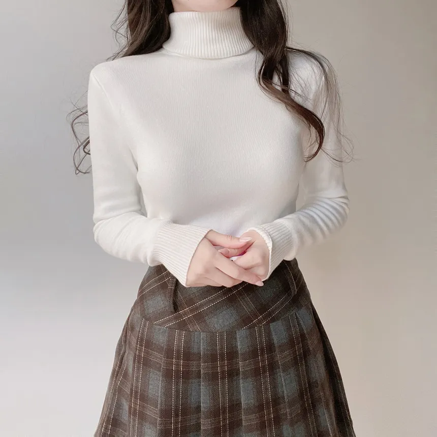 ファー裏地タートルネックベーシックニット | mirangmirang | 詳細画像3
