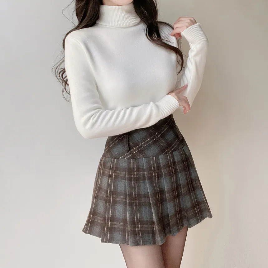 ファー裏地タートルネックベーシックニット | mirangmirang | 詳細画像5