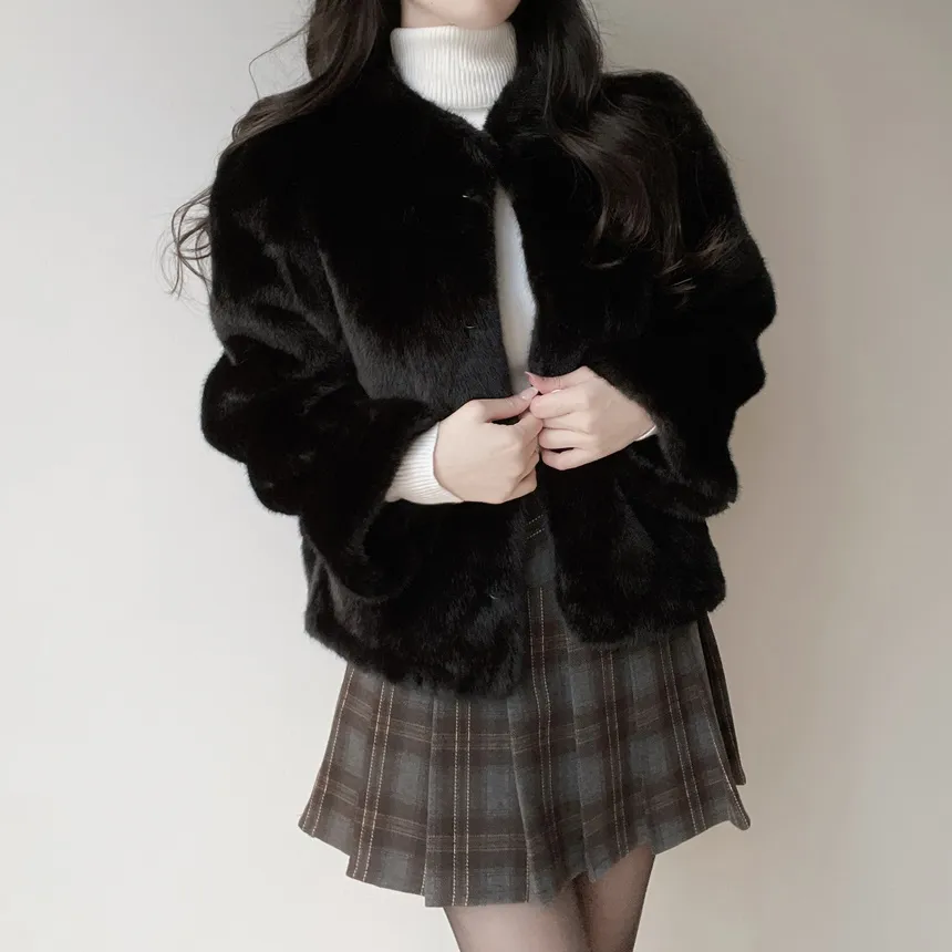 ファー裏地タートルネックベーシックニット | mirangmirang | 詳細画像9