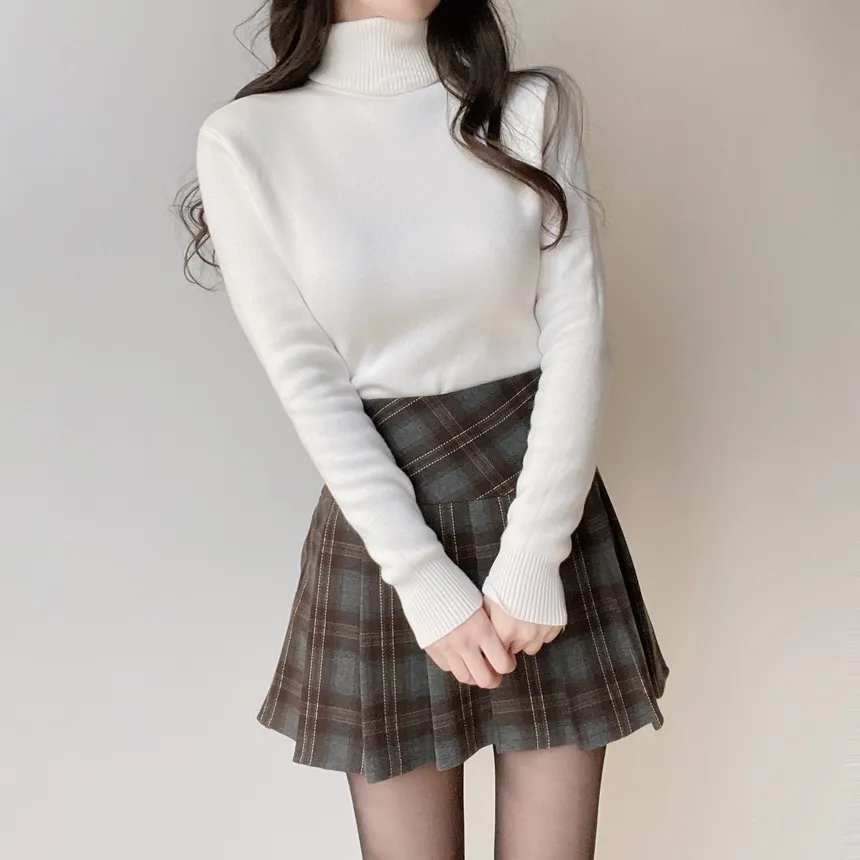 ファー裏地タートルネックベーシックニット | mirangmirang | 詳細画像10