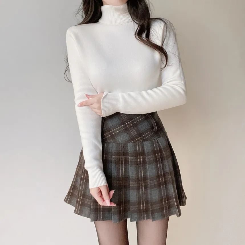 ファー裏地タートルネックベーシックニット | mirangmirang | 詳細画像11