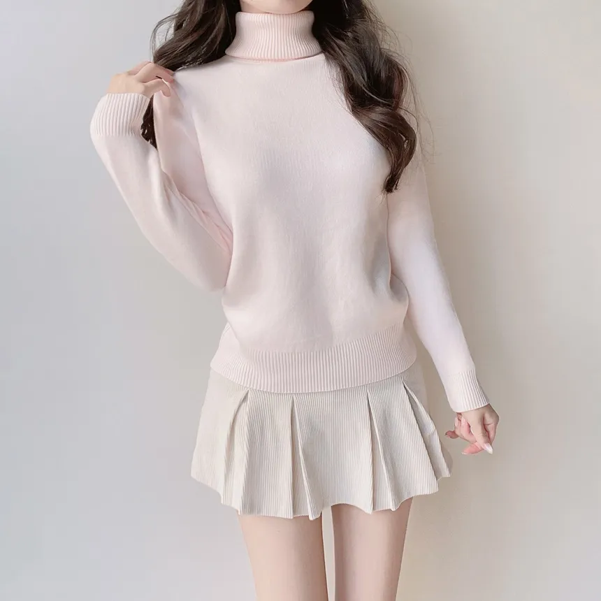 ファー裏地タートルネックベーシックニット | mirangmirang | 詳細画像23