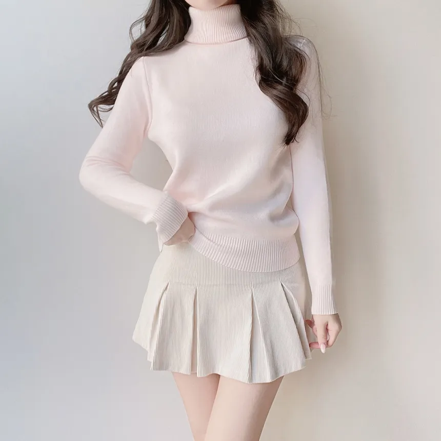 ファー裏地タートルネックベーシックニット | mirangmirang | 詳細画像24