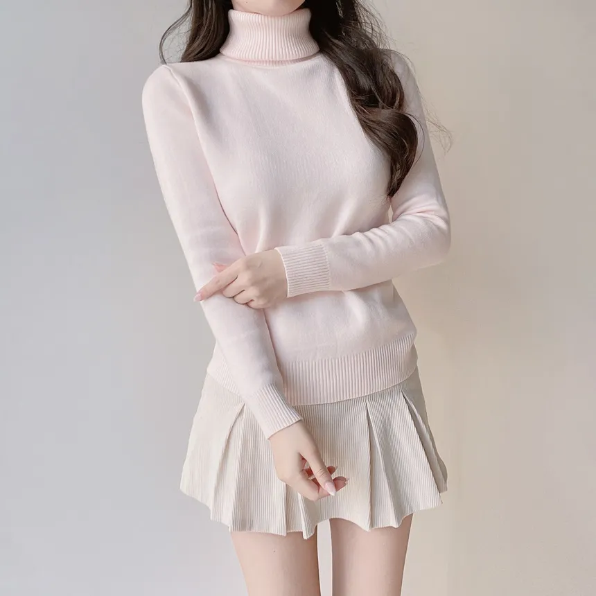 ファー裏地タートルネックベーシックニット | mirangmirang | 詳細画像25