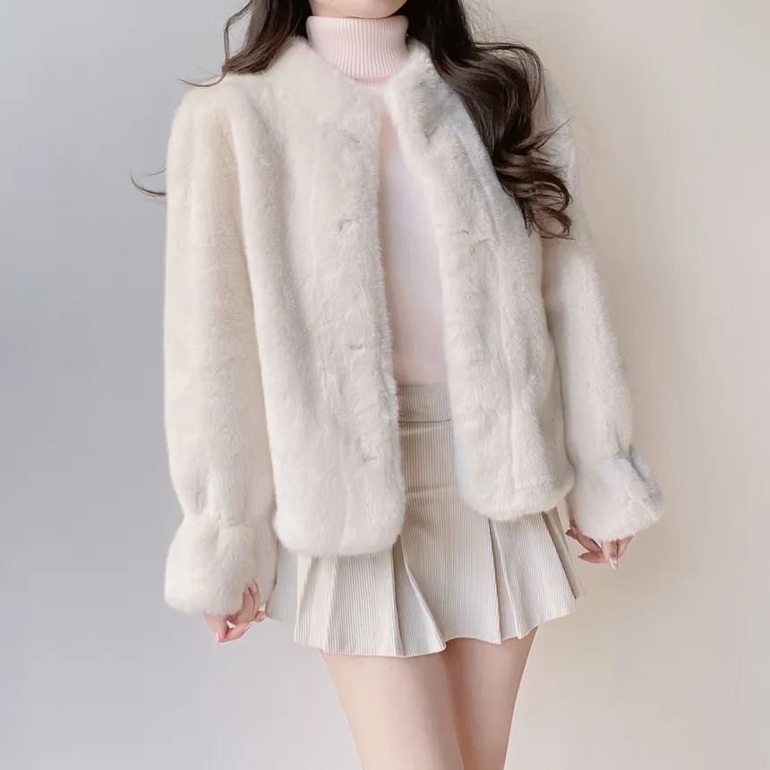 ファー裏地タートルネックベーシックニット | mirangmirang | 詳細画像26