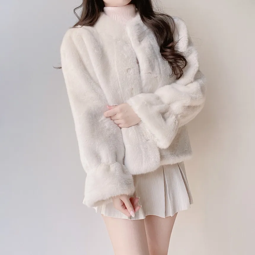 ファー裏地タートルネックベーシックニット | mirangmirang | 詳細画像27