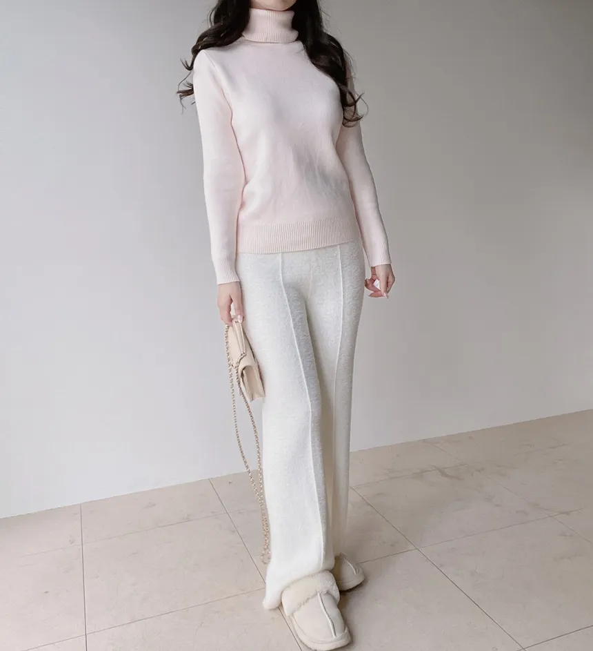 ファー裏地タートルネックベーシックニット | mirangmirang | 詳細画像37