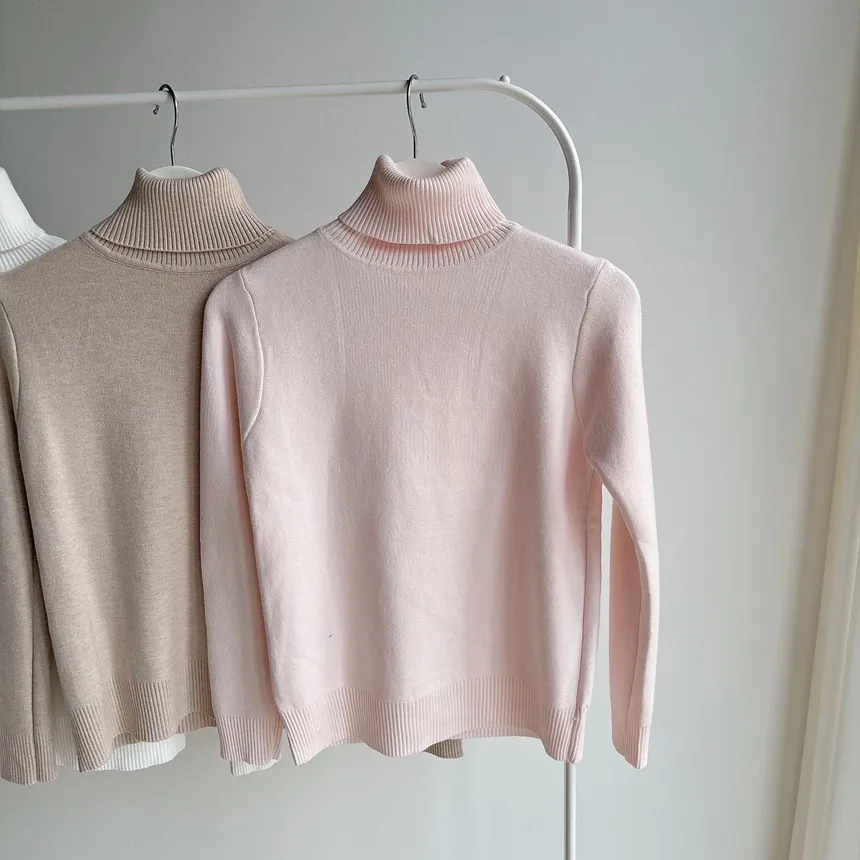 ファー裏地タートルネックベーシックニット | mirangmirang | 詳細画像43