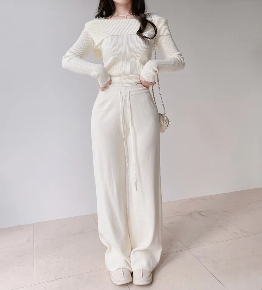 リブオフショルダーニット | mirangmirang | 詳細画像12