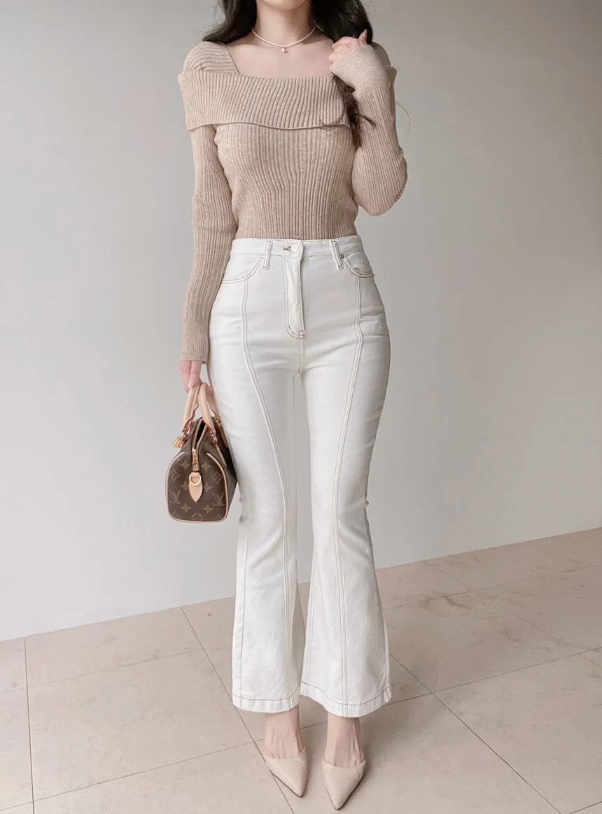 リブオフショルダーニット | mirangmirang | 詳細画像20