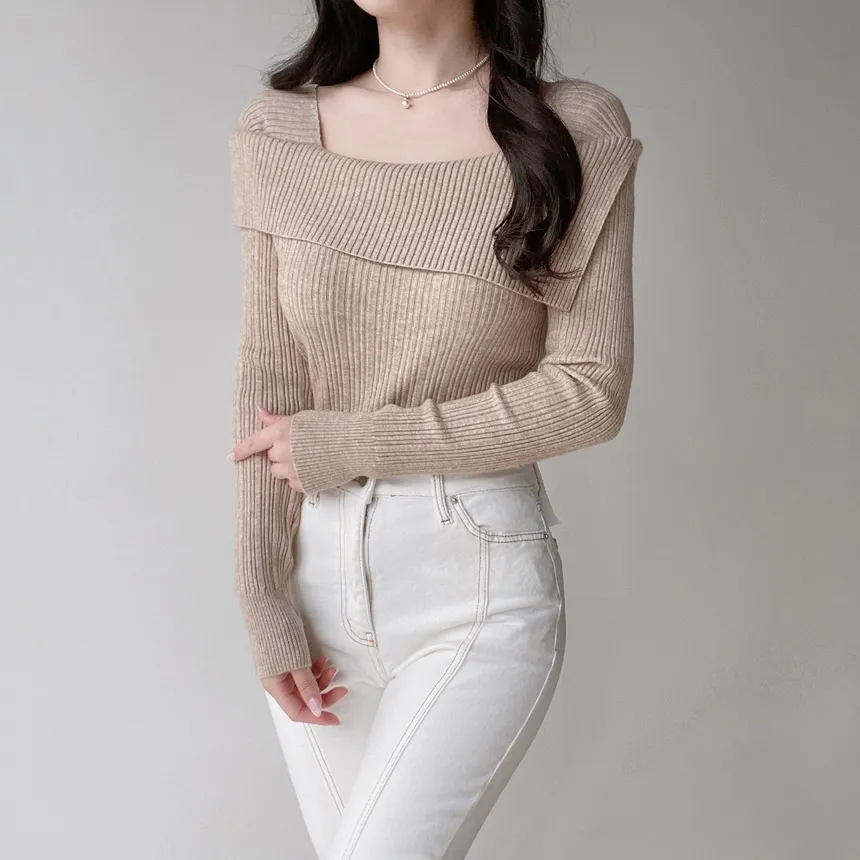 リブオフショルダーニット | mirangmirang | 詳細画像25