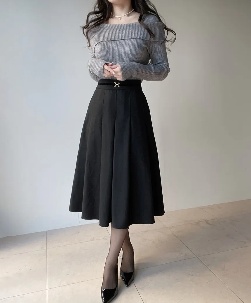 リブオフショルダーニット | mirangmirang | 詳細画像29