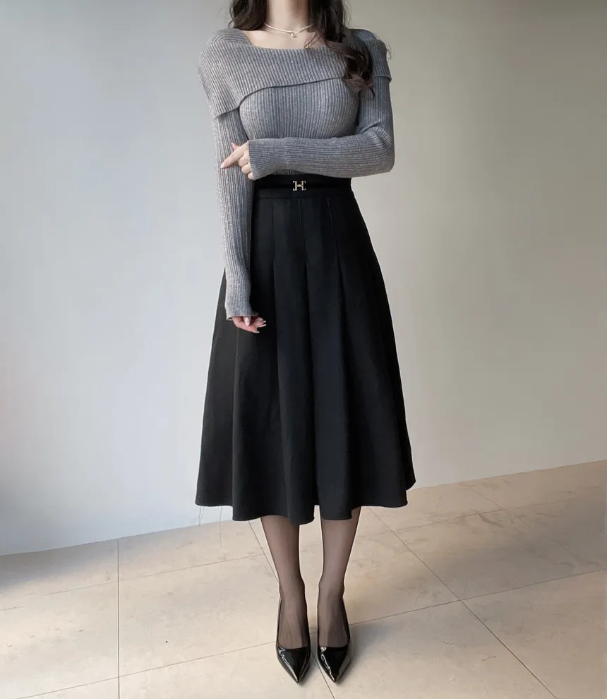 リブオフショルダーニット | mirangmirang | 詳細画像31