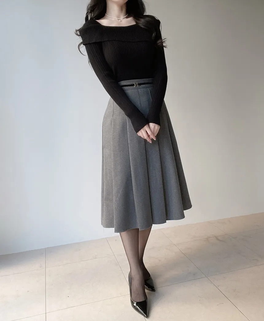 リブオフショルダーニット | mirangmirang | 詳細画像37