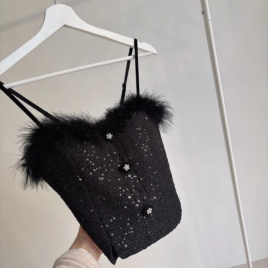 ツイードシースルーラウンドネックビジューボタンアンサンブル | mirangmirang | 詳細画像26