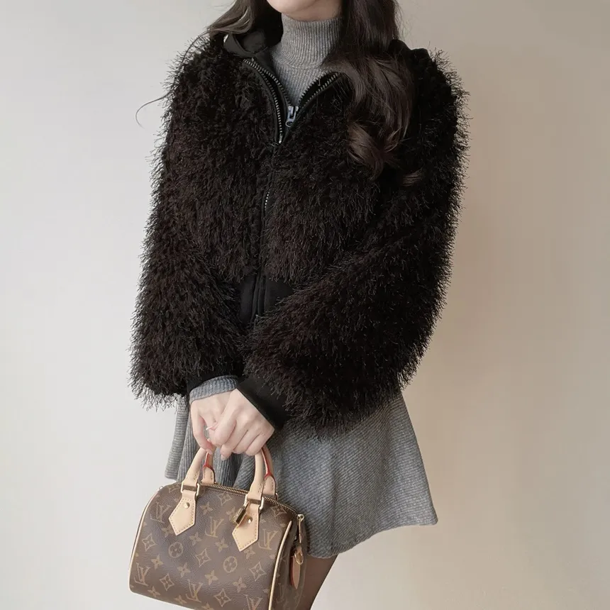 エコファーフードダブルジップジップパーカー | mirangmirang | 詳細画像21