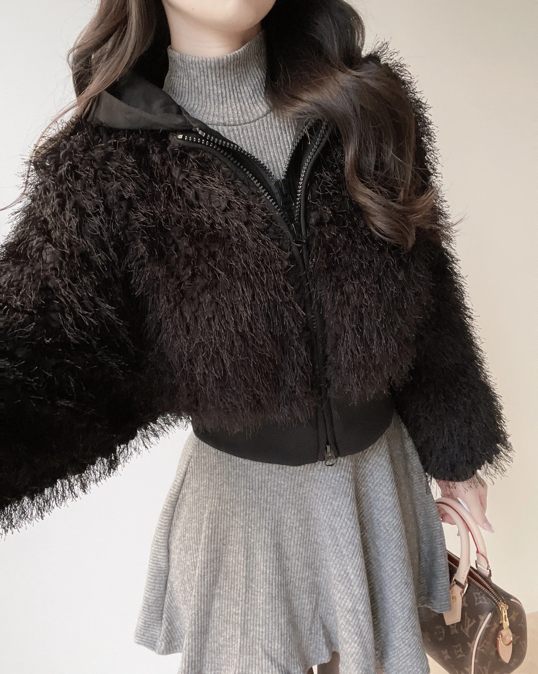 エコファーフードダブルジップジップパーカー | mirangmirang | 詳細画像23