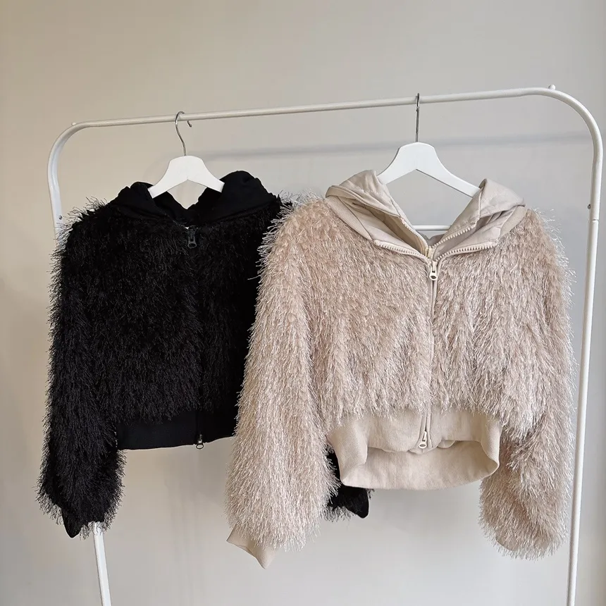 エコファーフードダブルジップジップパーカー | mirangmirang | 詳細画像27