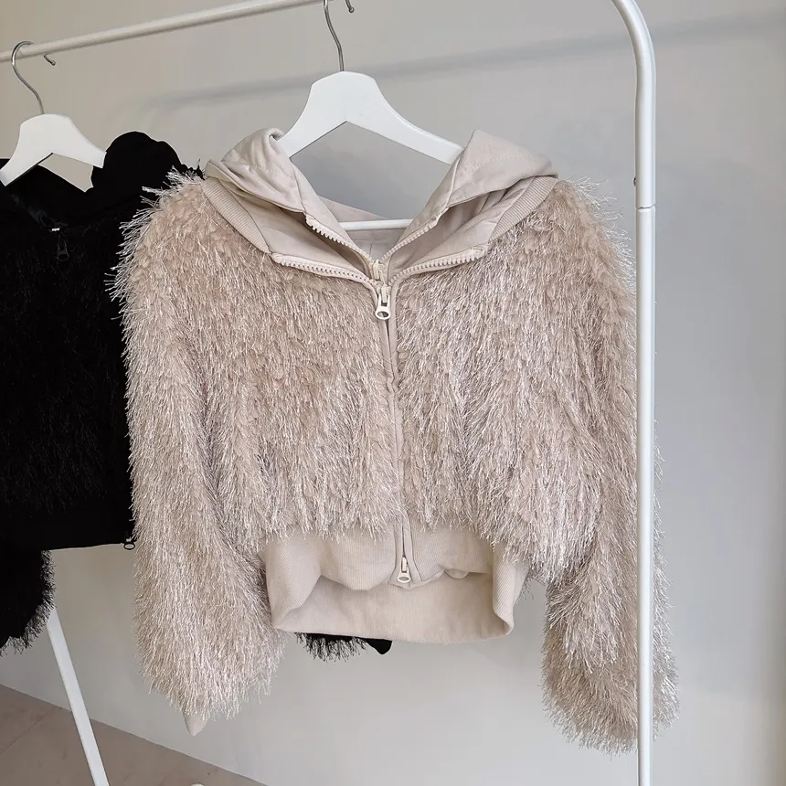 エコファーフードダブルジップジップパーカー | mirangmirang | 詳細画像28