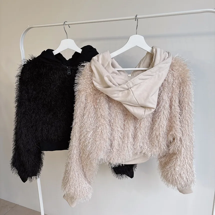 エコファーフードダブルジップジップパーカー | mirangmirang | 詳細画像30