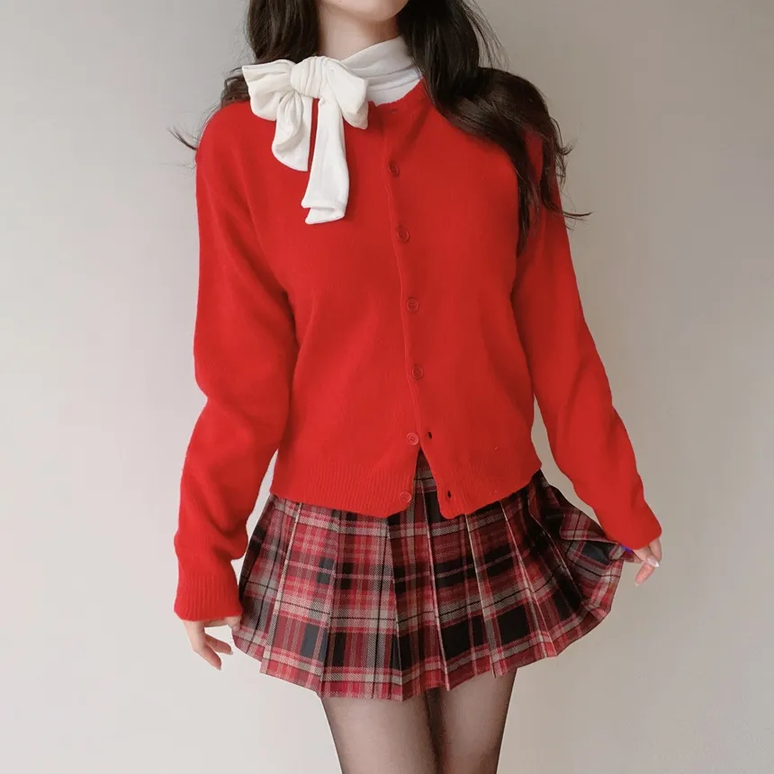 ラウンドネックベーシックカーディガン | mirangmirang | 詳細画像9