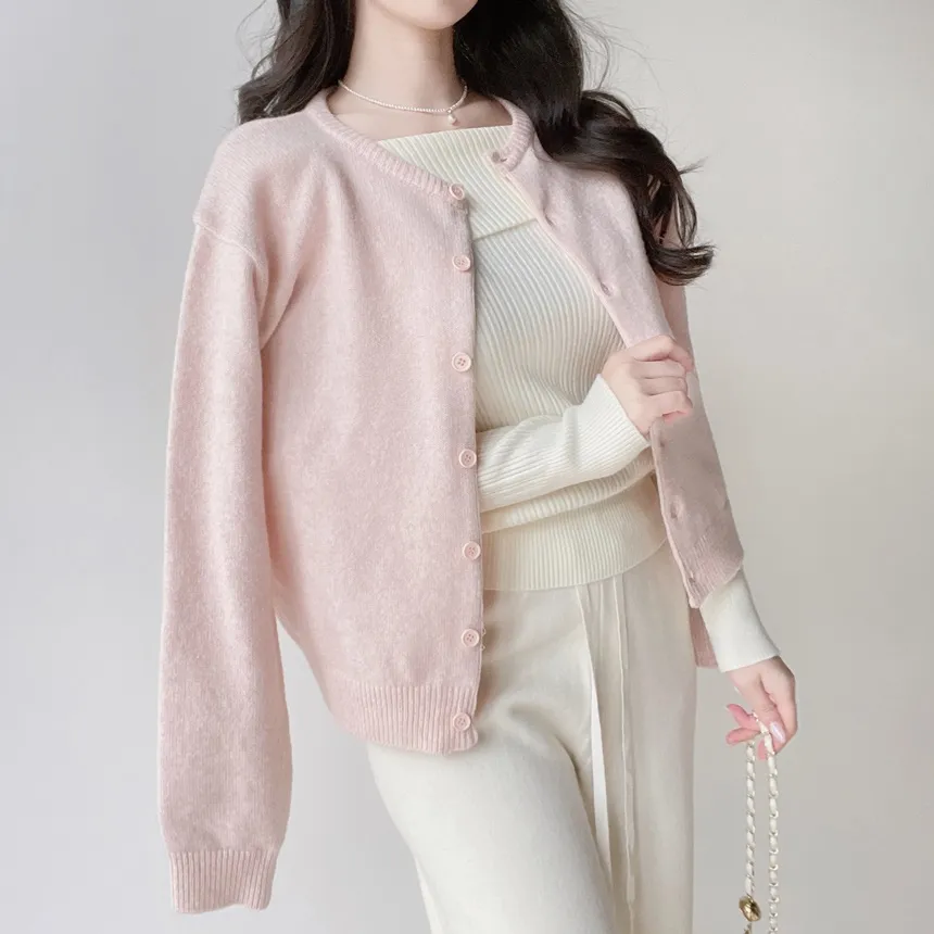 ラウンドネックベーシックカーディガン | mirangmirang | 詳細画像26