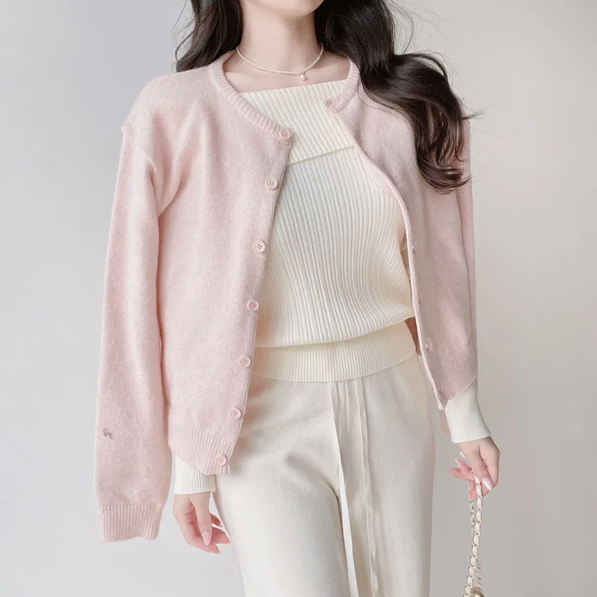 ラウンドネックベーシックカーディガン | mirangmirang | 詳細画像27