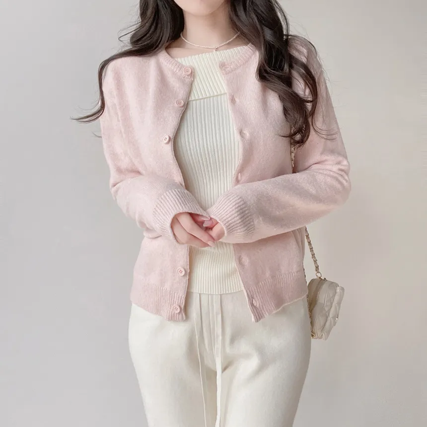 ラウンドネックベーシックカーディガン | mirangmirang | 詳細画像28