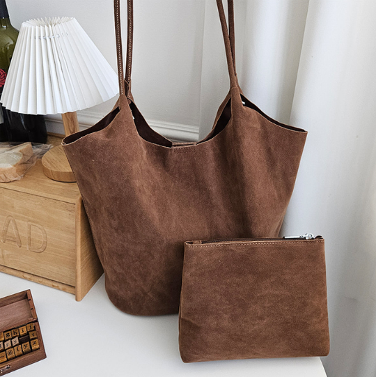 スエード調無地ショルダーバッグポーチ付 | 詳細画像2