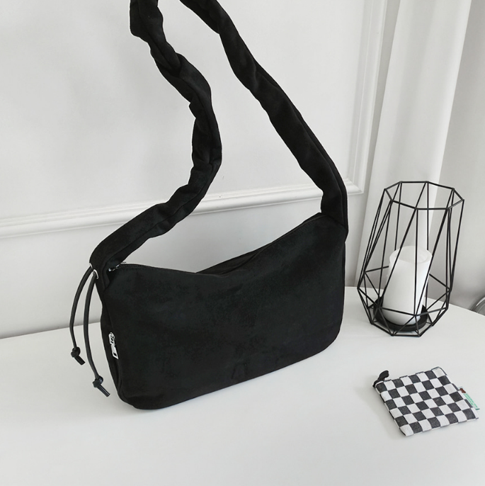 スエード調ジップアップドローストリングポケットショルダーバッグ | 詳細画像19