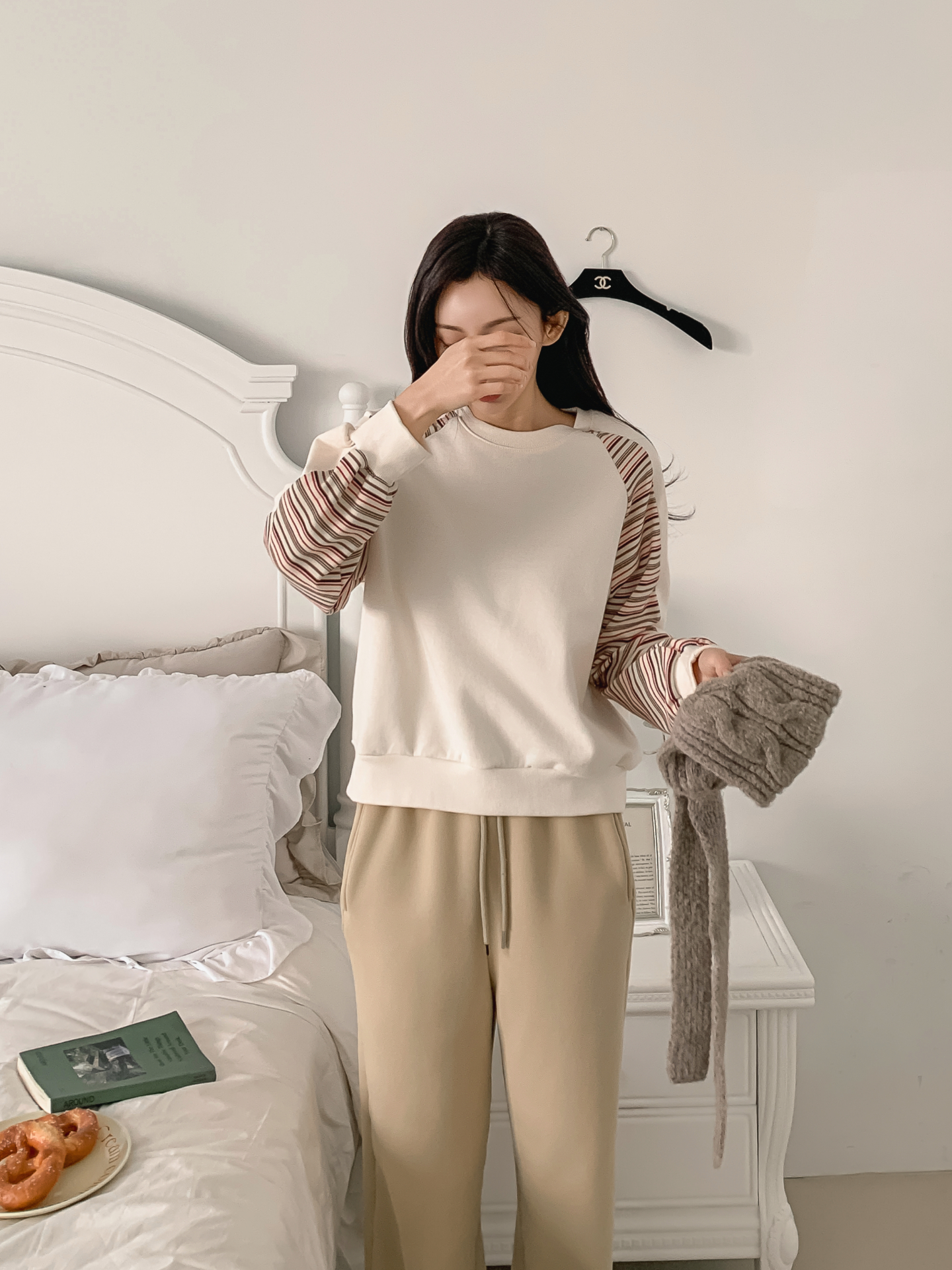 裏起毛ラウンドネックボーダー配色スウェット | 詳細画像10