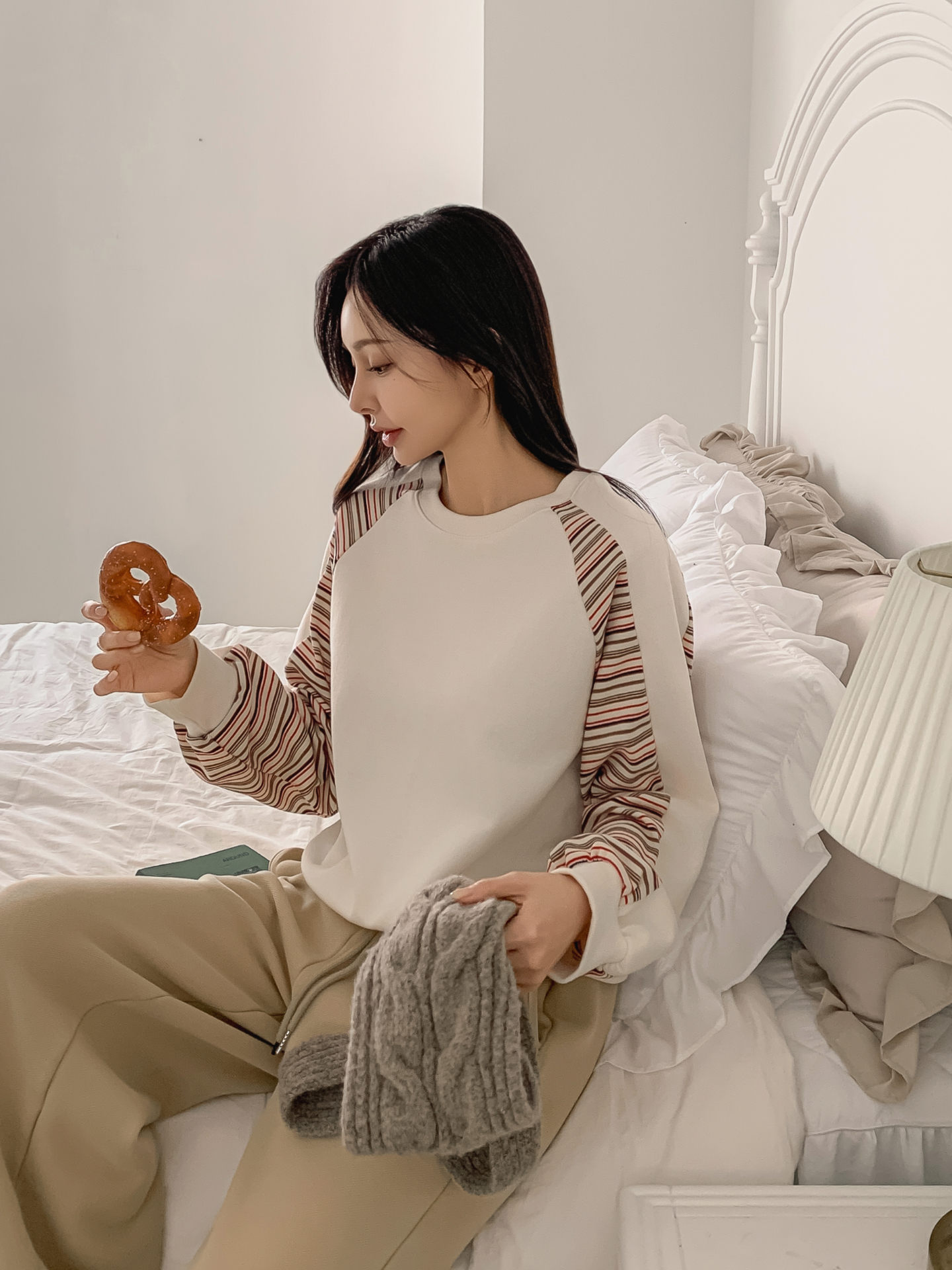 裏起毛ラウンドネックボーダー配色スウェット | 詳細画像12