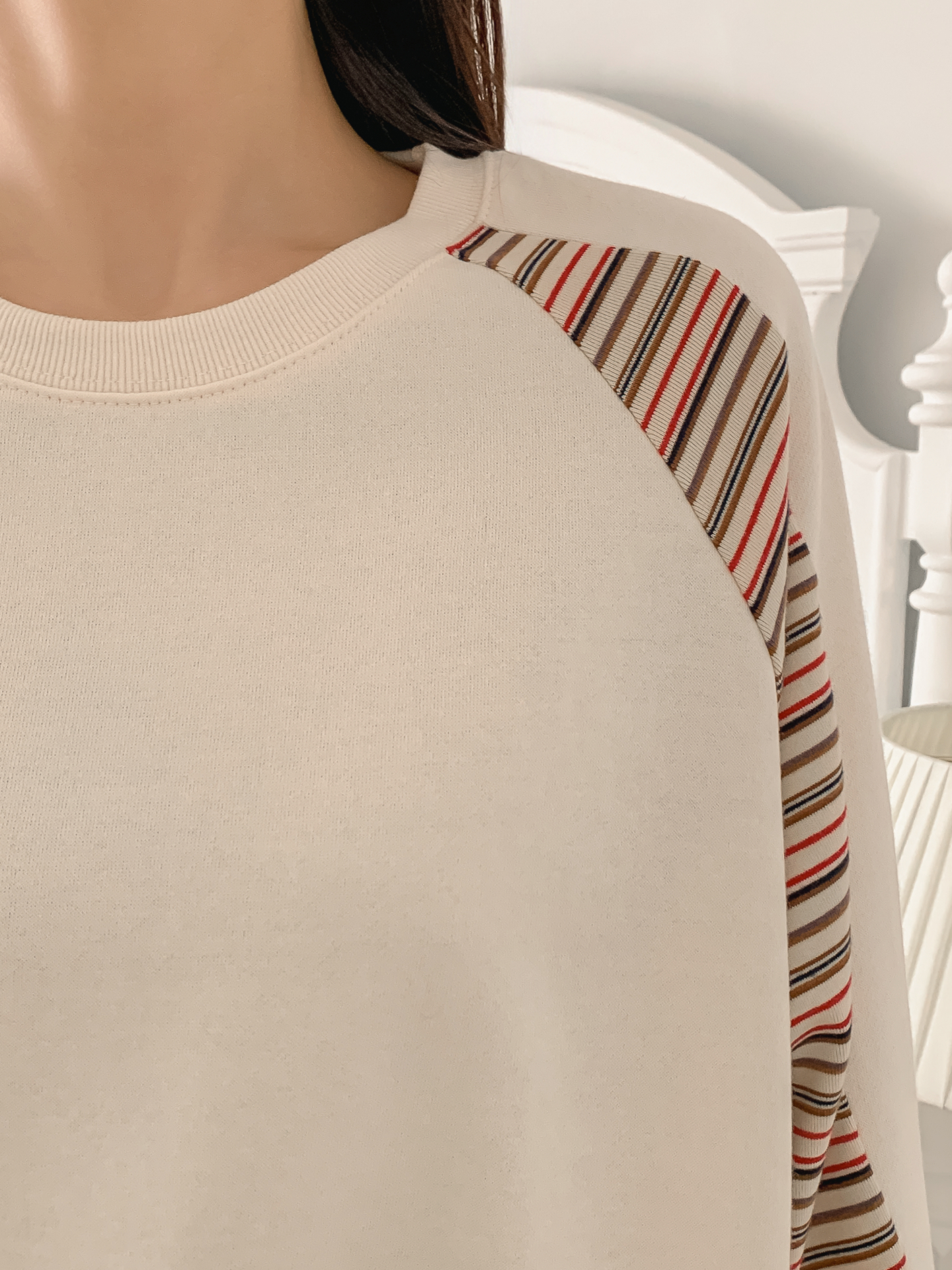 裏起毛ラウンドネックボーダー配色スウェット | 詳細画像14