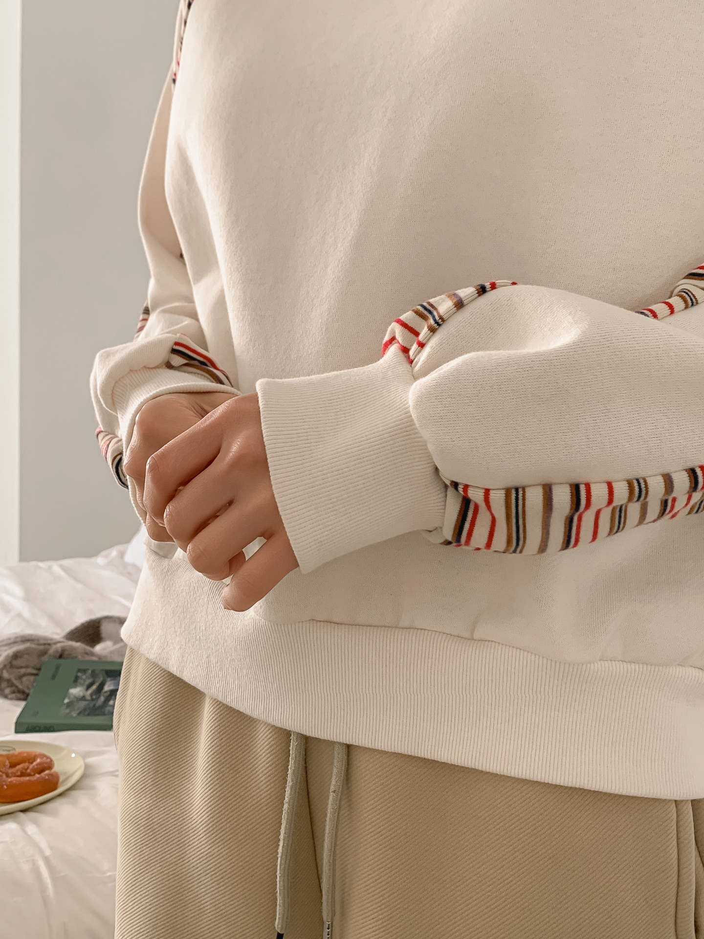 裏起毛ラウンドネックボーダー配色スウェット | 詳細画像15